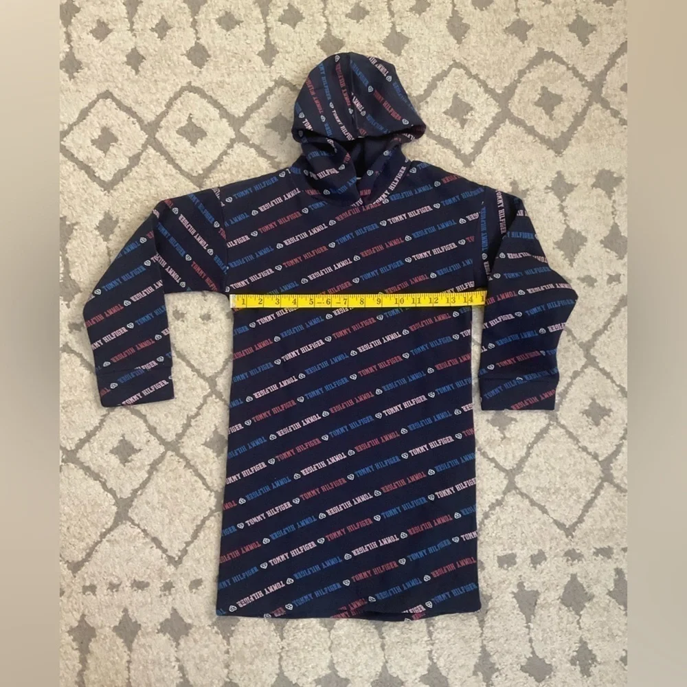 Tommy Hilfiger Girls 6X Signature Print Hoodie Sweatshirt Dress